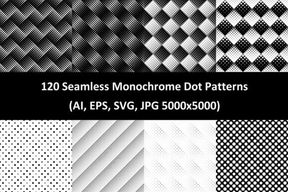 120 Seamless Monochrome Dot Patterns