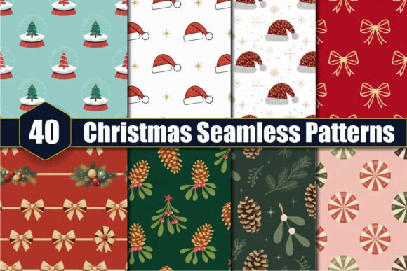 40 Christmas Seamless Patterns