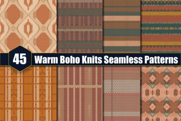 45 Warm Boho Knits Seamless Patterns