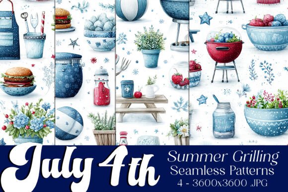 Celebrating Independence with Style: A Deep Dive into July 4th BBQ Seamless Patterns 4