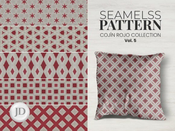 Cojín Rojo Seamless Patterns Vol. 5