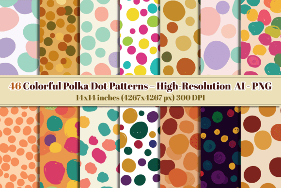Colorful Polka Dot Patterns –VECTOR-PNG