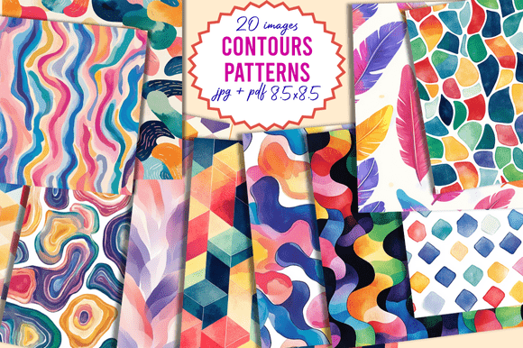 Contours Patterns: Elevating Digital Craft with High-Resolution Design Assets