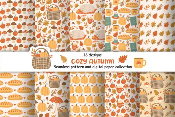 Cozy Autumn Patterns and Digital Papers