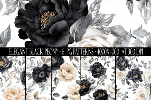 Evaluating Elegant Black Peony Seamless Patterns for Digital Design Projects