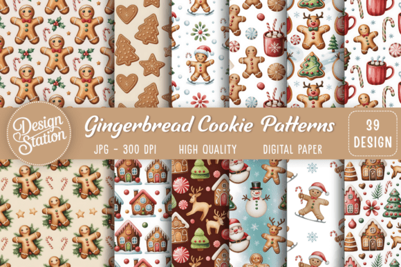 Gingerbread Cookie Patterns Pack