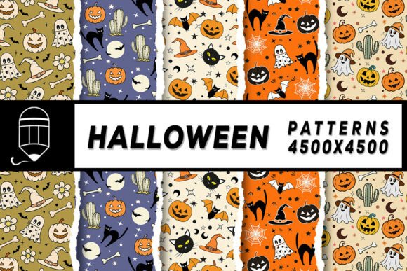 Halloween Digital Paper Patterns Bundle: Versatile Design Assets for Every Occasion