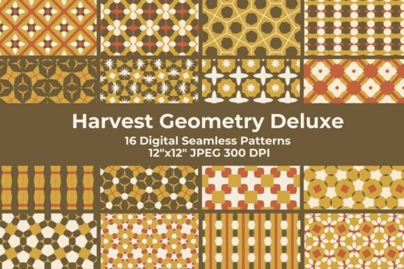 Harvest Geometry Retro Seamless Patterns