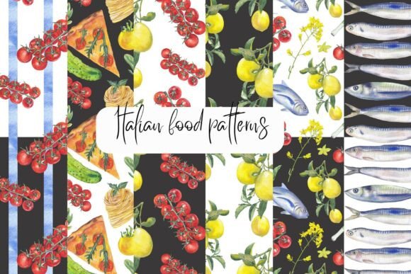Italian Food Seamless Patterns Handpaint: Elevating Design with Authentic Artistry