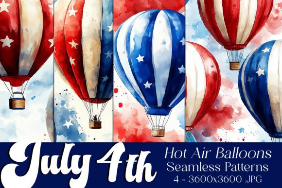 July 4th Hot Air Balloons Patterns S1