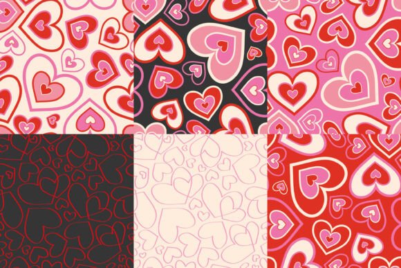 Retro Valentine Patterns Set: Elevate Your Designs with Vintage Charm