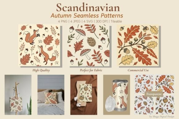 Scandinavian Autumn Folk Patterns