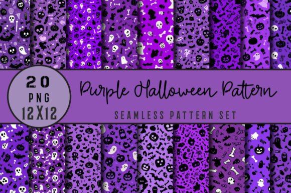 Seamless Halloween Purple Patterns