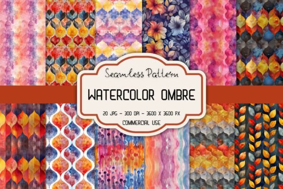 Seamless Watercolor Ombre Patterns: Elevate Your Creative Projects with Instant Digital Artistry