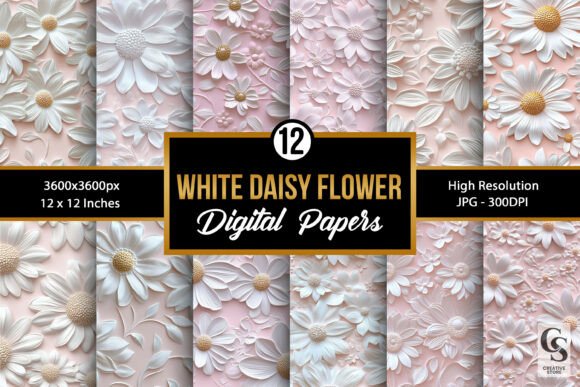 Transforming Digital Art into Tangible Beauty: The Allure of Soft 3D White Daisy Seamless Patterns