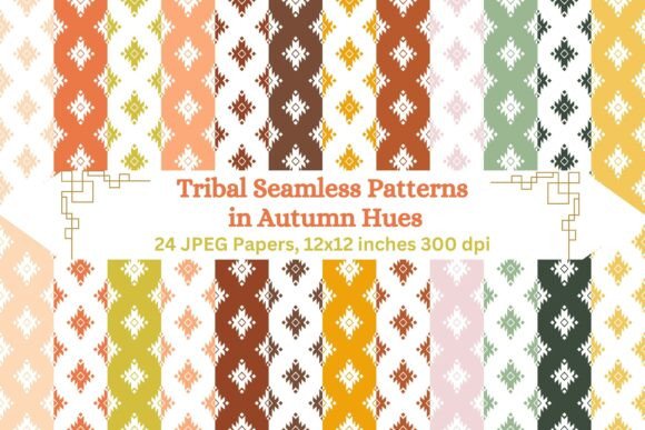 Tribal Seamless Patterns in Autumn Hues