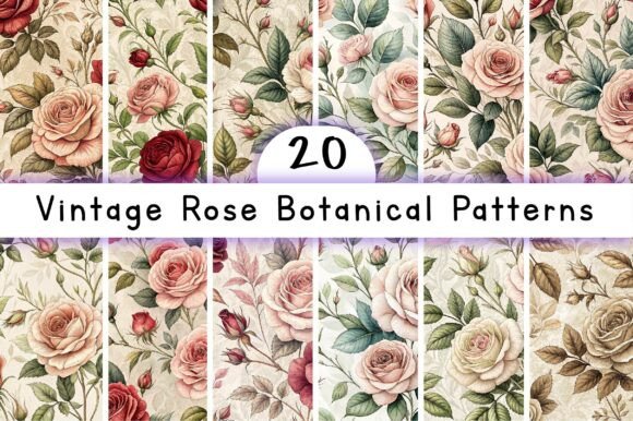 Vintage Rose Botanical Patterns